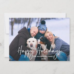 Cartes Pour Fêtes Annuelles Script manuscrit Happy Holidays Photo