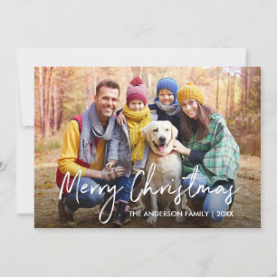 Cartes Pour Fêtes Annuelles Script manuscrit Joyeux Noël Photo