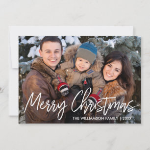 Cartes Pour Fêtes Annuelles Script manuscrit Joyeux Noël Photo de famille