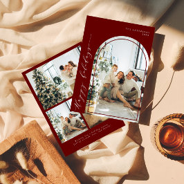 Cartes Pour Fêtes Annuelles Script minimaliste moderne Joyeux jours fériés Pho