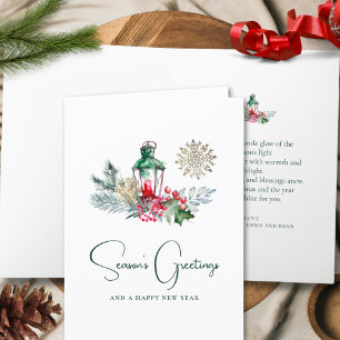 Cartes Pour Fêtes Annuelles Script minimaliste moderne Lanterne Joyeux Noël