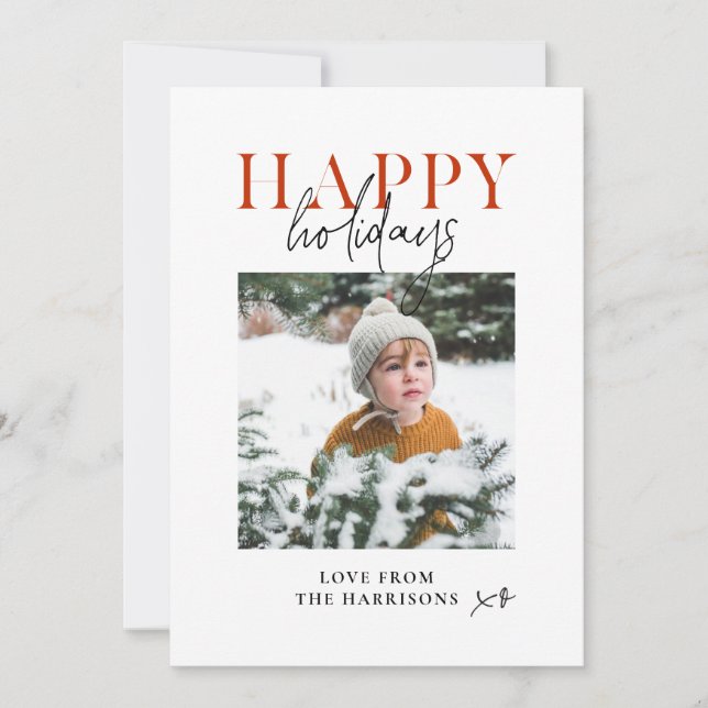 Cartes Pour Fêtes Annuelles Script Moderne de Vacances Heureuses pour Enfants  (Devant)