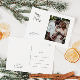 Cartes Pour Fêtes Annuelles Script moderne Joyeux jours fériés Photo simple