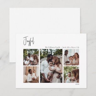 Cartes Pour Fêtes Annuelles Script moderne Joyeux Noël Cinq photos