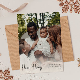 Cartes Pour Fêtes Annuelles Script moderne Joyeux vacances Plein Photo vertica