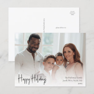 Cartes Pour Fêtes Annuelles Script moderne Joyeux vacances pleine photo