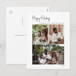 Cartes Pour Fêtes Annuelles Script moderne Joyeux Vacances Vertical 3 Photo