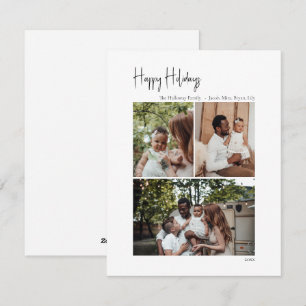 Cartes Pour Fêtes Annuelles Script moderne Joyeux Vacances Vertical 3 Photo