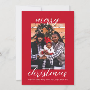 Cartes Pour Fêtes Annuelles Script moderne Noël élégant minimaliste famille