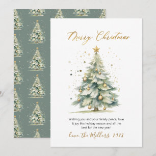 Cartes Pour Fêtes Annuelles Script moderne Non Photo Arbre de Noël