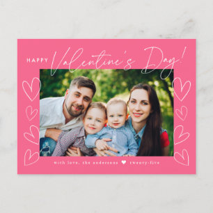 Cartes Pour Fêtes Annuelles Script moderne Pink Saint Valentin photo