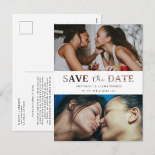 Cartes Pour Fêtes Annuelles Script photo personnalisé du Mariage d'effet de pa