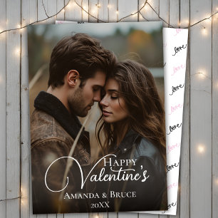 Cartes Pour Fêtes Annuelles Script photo personnalisé Joyeux Valentine's