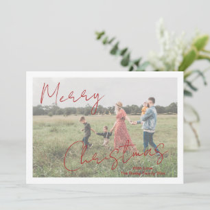 Cartes Pour Fêtes Annuelles Script rustique Photo moderne Noël