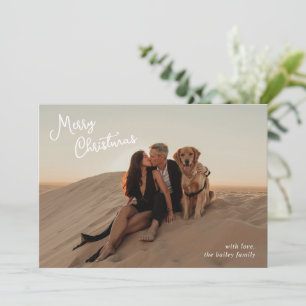 Cartes Pour Fêtes Annuelles Script Whimsical Photo moderne Noël