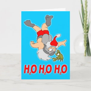 Cartes Pour Fêtes Annuelles Scuba Santa Christmas Card