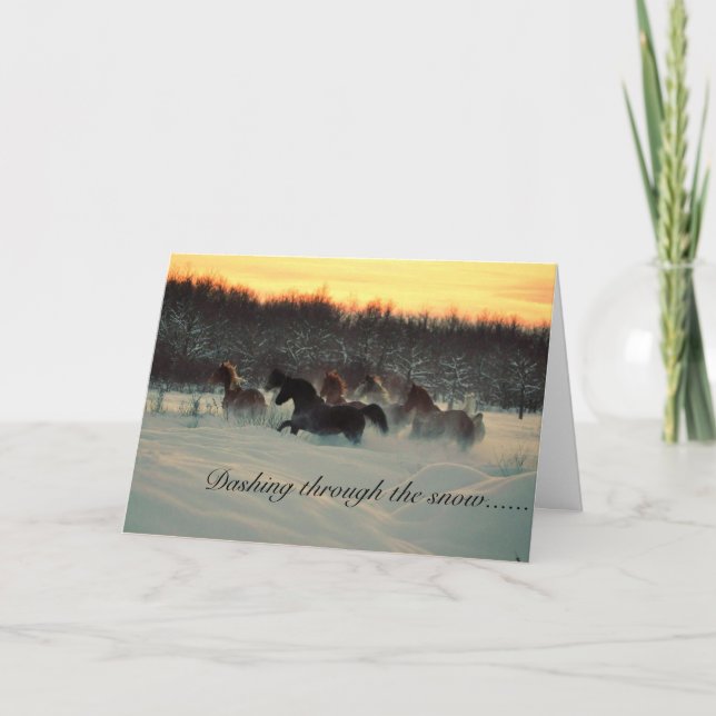 Cartes Pour Fêtes Annuelles Se précipiter par la neige (Devant)