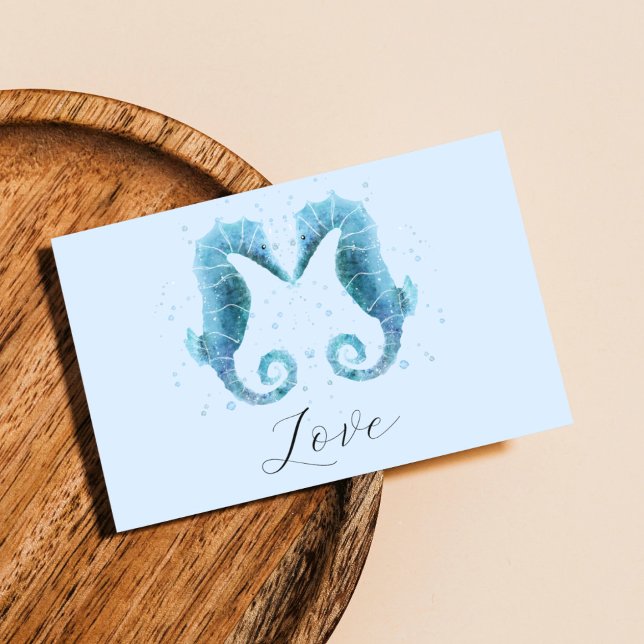 Cartes Pour Fêtes Annuelles Sea Hors Beach Aquarelle Saint-Valentin (Créateur téléchargé)