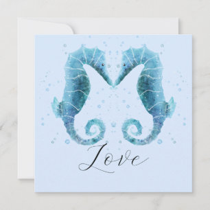 Cartes Pour Fêtes Annuelles Sea Hors Beach Aquarelle Saint-Valentin