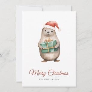 Cartes Pour Fêtes Annuelles Seal voeux de Noël