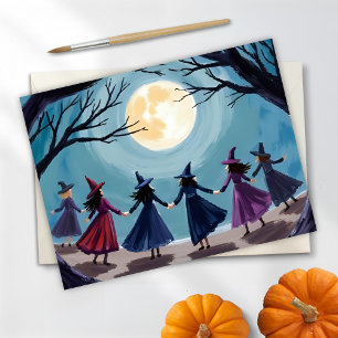 Cartes Pour Fêtes Annuelles Séance de sorcière peinture Halloween