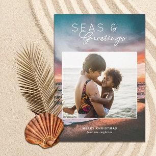 Cartes Pour Fêtes Annuelles Seas and Greetings Beach Sunset Painting Photo