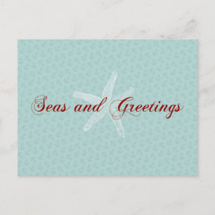 Cartes Pour Fêtes Annuelles Seas et salutations Joyeuses Fêtes Starfish