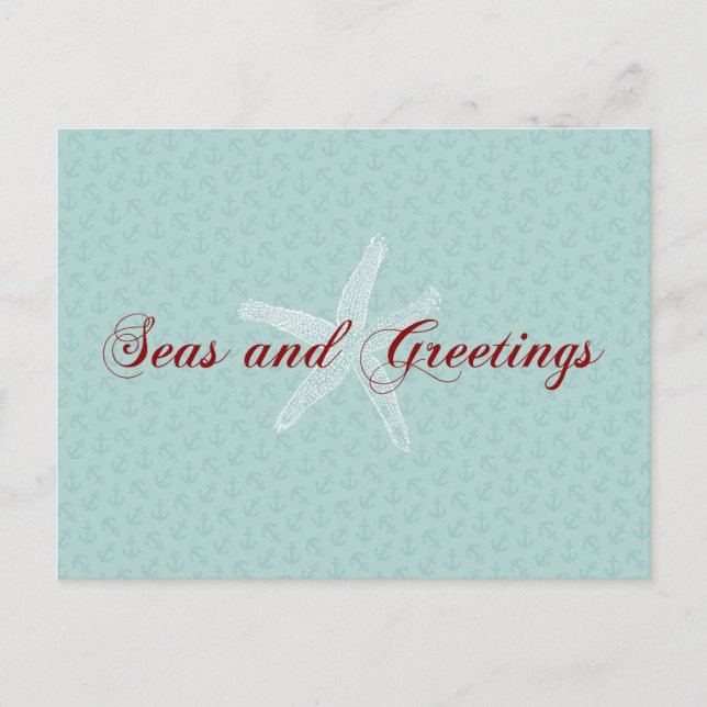 Cartes Pour Fêtes Annuelles Seas et salutations Joyeuses Fêtes Starfish (Devant)