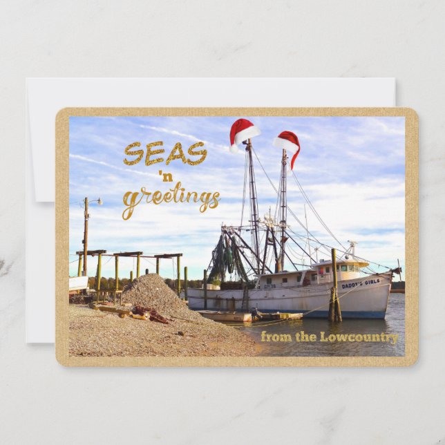 Cartes Pour Fêtes Annuelles Seas 'n Salutations de la côte basse (Devant)