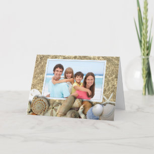 Cartes Pour Fêtes Annuelles Seashell Border Family Photo Noël