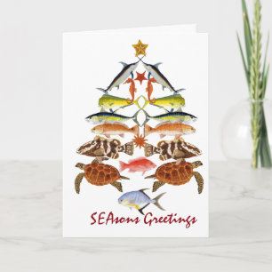 Cartes Pour Fêtes Annuelles Season Greetings- Ocean fish Christmas Card