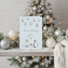 Cartes Pour Fêtes Annuelles Season’s Greetings Winter Arctic Animals