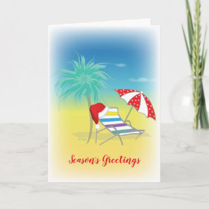 Cartes Pour Fêtes Annuelles Season's Greetings, Santa Hat, Whimsical