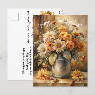 Cartes Pour Fêtes Annuelles Seau avec Bon thanksgiving Floral Automne
