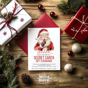 Cartes Pour Fêtes Annuelles Secret Père Noël échange cadeaux Noël