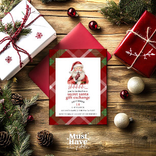 Cartes Pour Fêtes Annuelles Secret Père Noël échange cadeaux Noël
