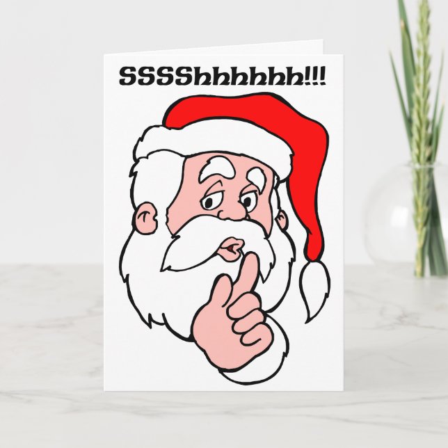 Cartes Pour Fêtes Annuelles Secret Père Noël Sssshhh ! ! (Devant)