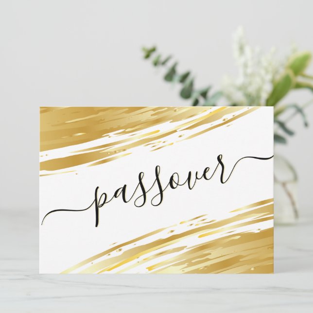 Cartes Pour Fêtes Annuelles Séder de Pâques Salutation personnalisée (Debout devant)