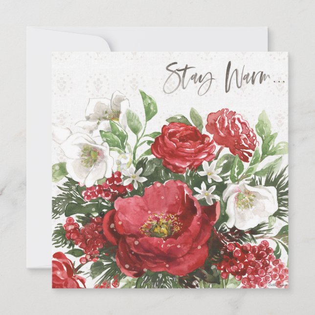 Cartes Pour Fêtes Annuelles Séjour Chaud - Fleurs de vacances (Devant)
