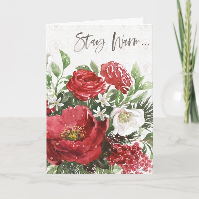 Cartes Pour Fêtes Annuelles Séjour Chaud - Fleurs de vacances (Devant)