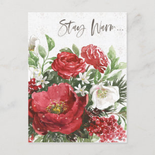 Cartes Pour Fêtes Annuelles Séjournez au chaud - Fleurs de vacances