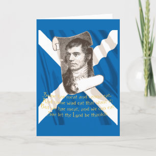 Cartes Pour Fêtes Annuelles Selkirk Grace Burns Citation Nuit Et Saltire