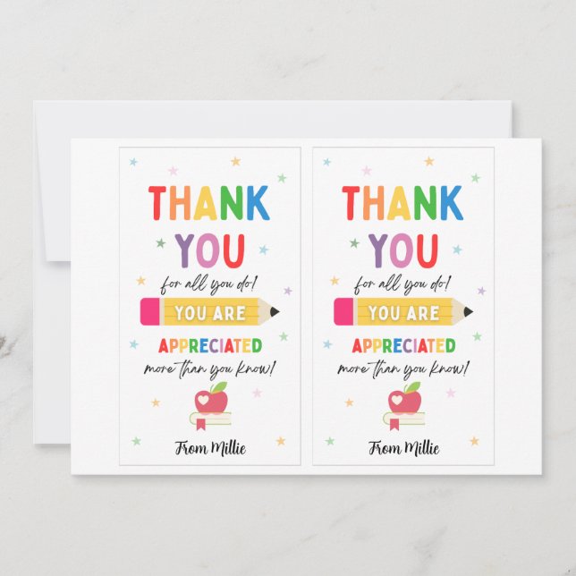 Cartes Pour Fêtes Annuelles Semaine d'appréciation des enseignants - Mini Card (Devant)