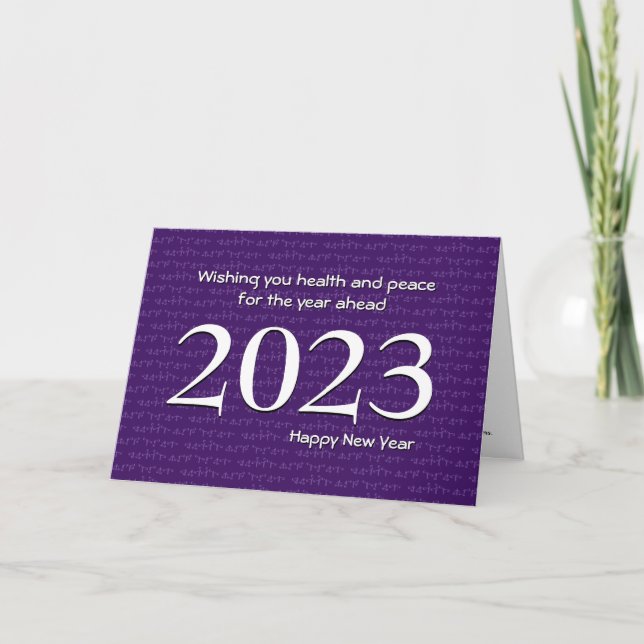 Cartes Pour Fêtes Annuelles Semaphore PURPLE d'une année | HEUREUSE NOUVELLE A (Devant)