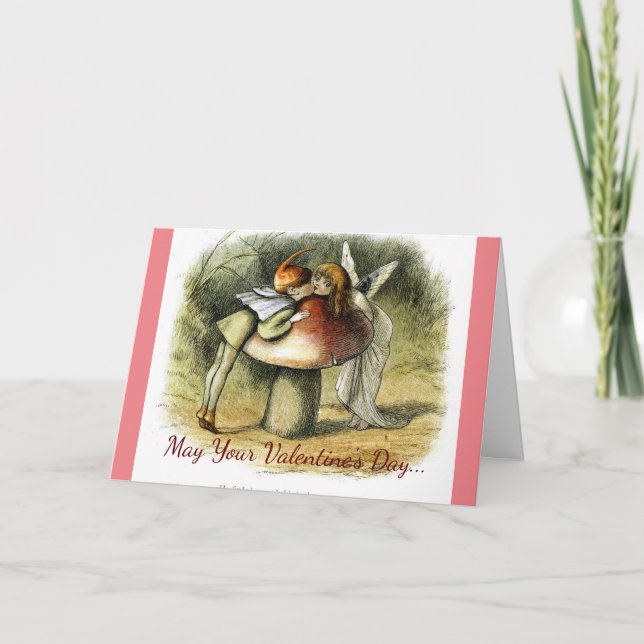 Cartes Pour Fêtes Annuelles S'Embrasser Elfe Et Fée (Devant)