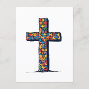 Cartes Pour Fêtes Annuelles Sensibilisation sur l'autisme Mois Christ Religion