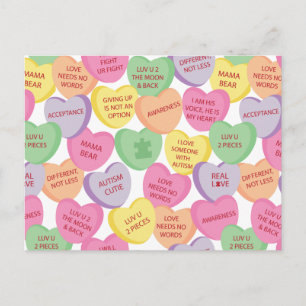 Cartes Pour Fêtes Annuelles sensibilisation sur l'autisme Saint Valentin Coeur