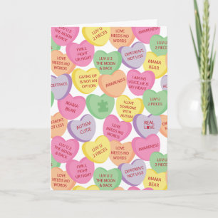 Cartes Pour Fêtes Annuelles sensibilisation sur l'autisme Saint Valentin Coeur