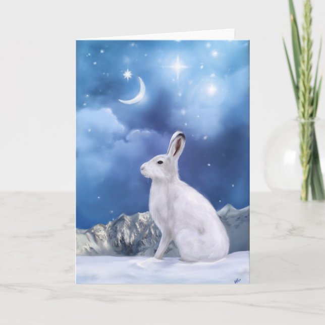 Cartes Pour Fêtes Annuelles Sentinelle éclairée par la lune (Devant)