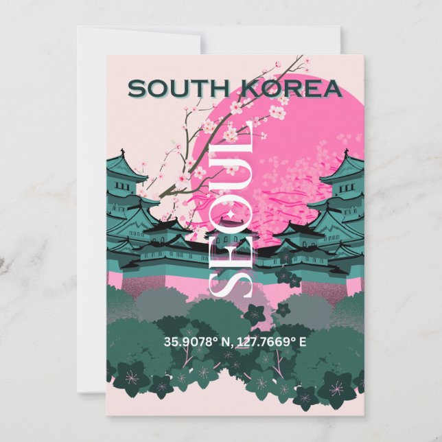Cartes Pour Fêtes Annuelles Séoul Corée du Sud (Devant)
